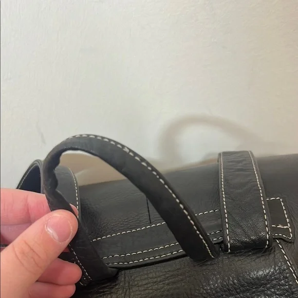 Perlina Black Buttery Smooth Pebbled Leather Backpack - Picture 12 of 14